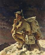 Sir William Orpen The Thinker on the Butte de Warlencourt oil